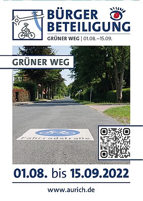 Plakat zur Bürgerbeteiligung Grüner Weg Aurich