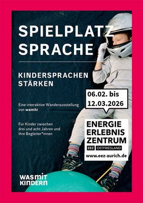 Flyer zur Wanderausstellung Spielplatz Sprache 