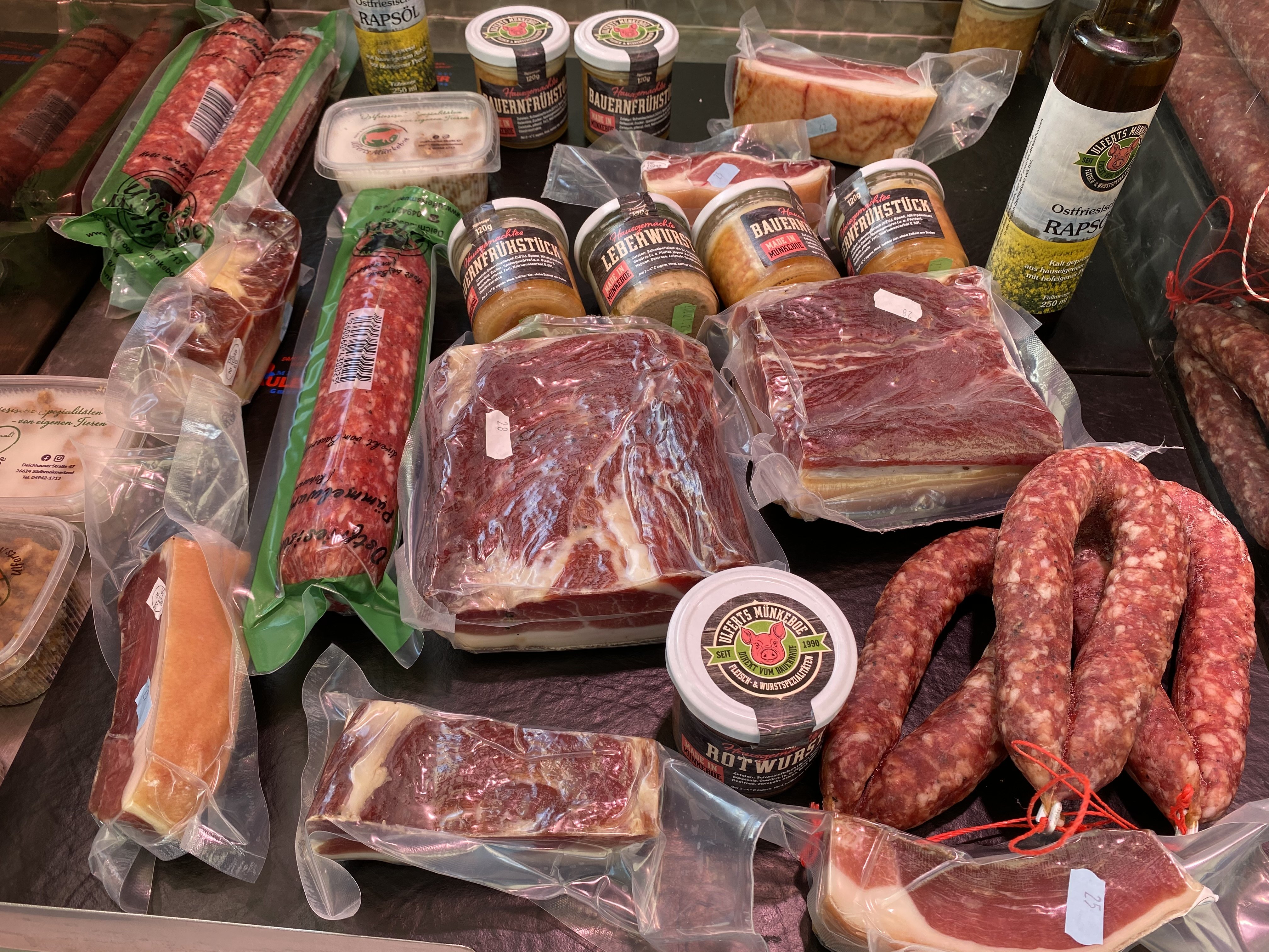Auslagen von Fleischprodukten