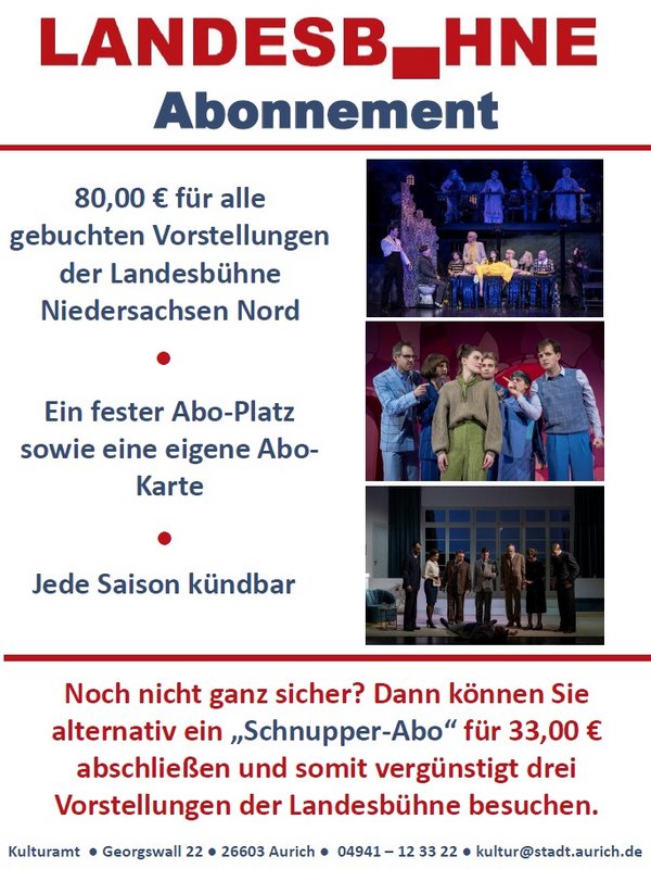 Plakat Landesbühne Niedersachsen Nord Spielzeit 2023/2024
