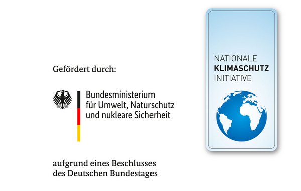 Logo Bundesministerium für Umwelt, Naturschutz und nukleare Sicherheit, Logo Nationale Klimaschutz Initiative