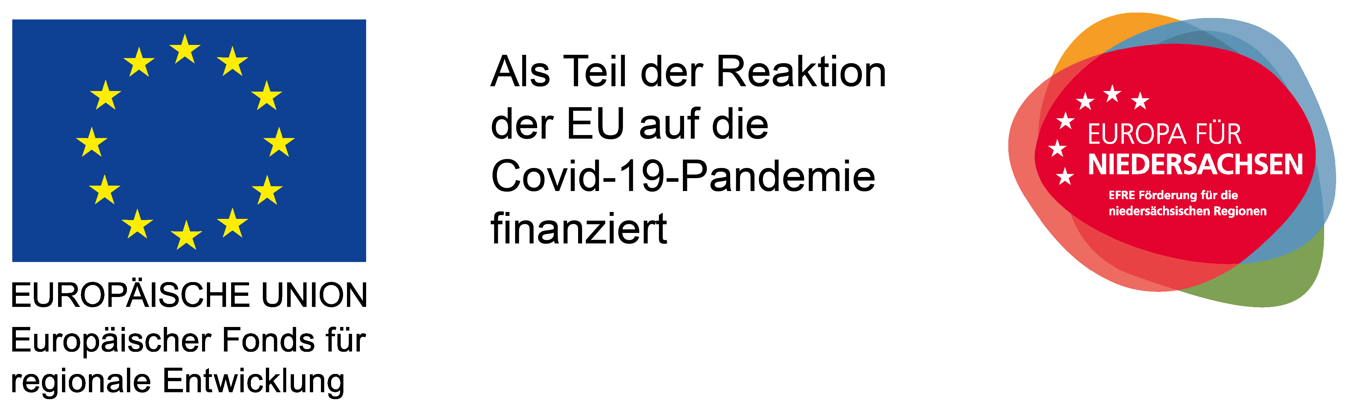 Logo Europäische Union und EFRE Förderung für die niedersächsischen Regionen