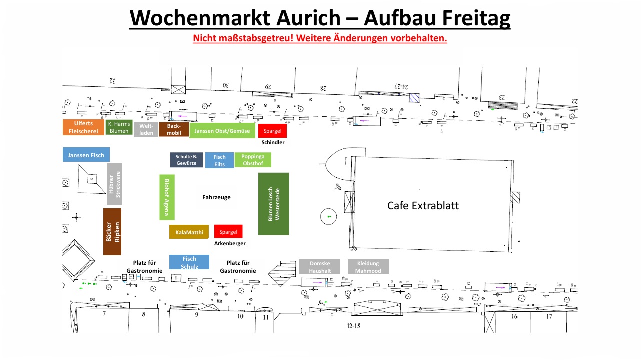 Aufbauplan Wochenmarkt am Freitag