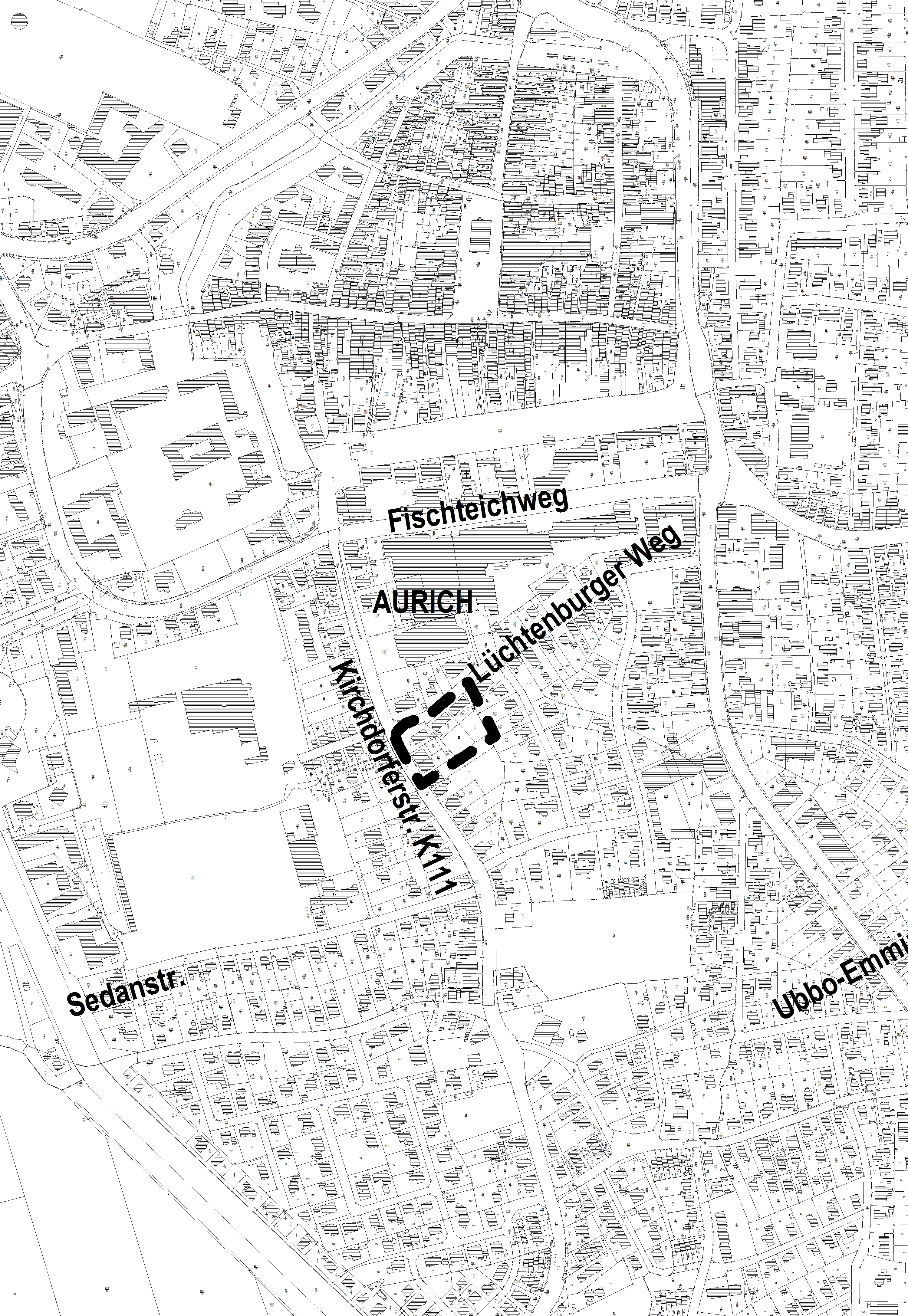 Kartenausschnitt Geltungsbereich der 16. Berichtigung des Flächennutzungsplanes