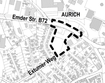 Übersichtsplan Geltungsbereich 20. Berichtigung Flächennutzungsplan für den Bereich Kino Aurich 