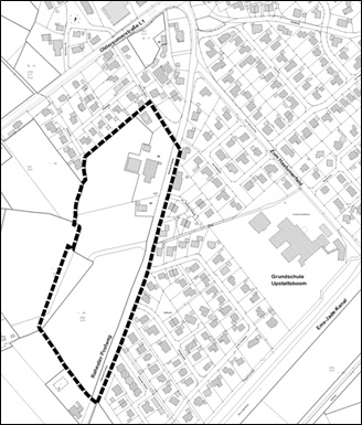 Kartenausschnitt Geltungsbereich 57. Änderung Flächennutzungsplan 