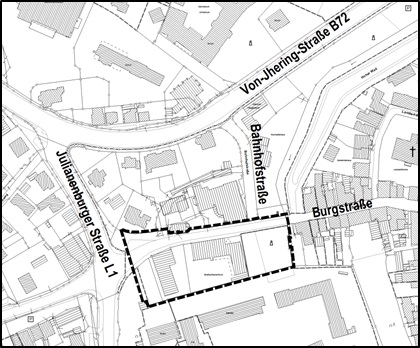 Kartenausschnitt Geltungsbereich Bebauungsplan Nr. 209/1