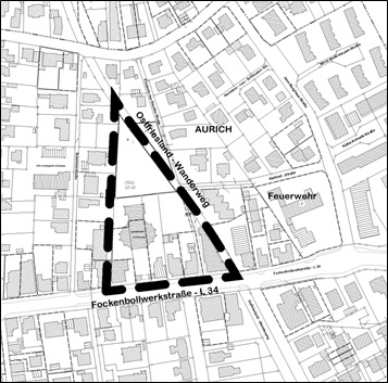 Kartenausschnitt Geltungsbereich Bebauungsplan Nr. 343