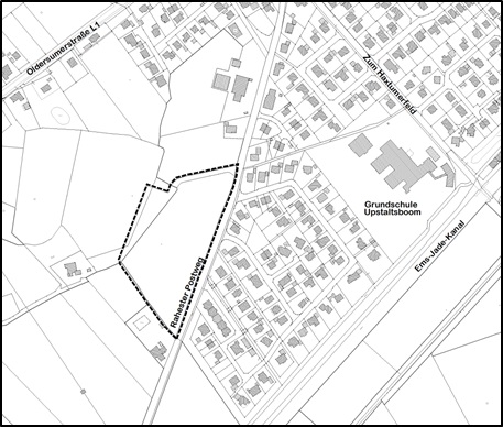 Kartenausschnitt Geltungsbereich Bebauungsplan Nr. 351