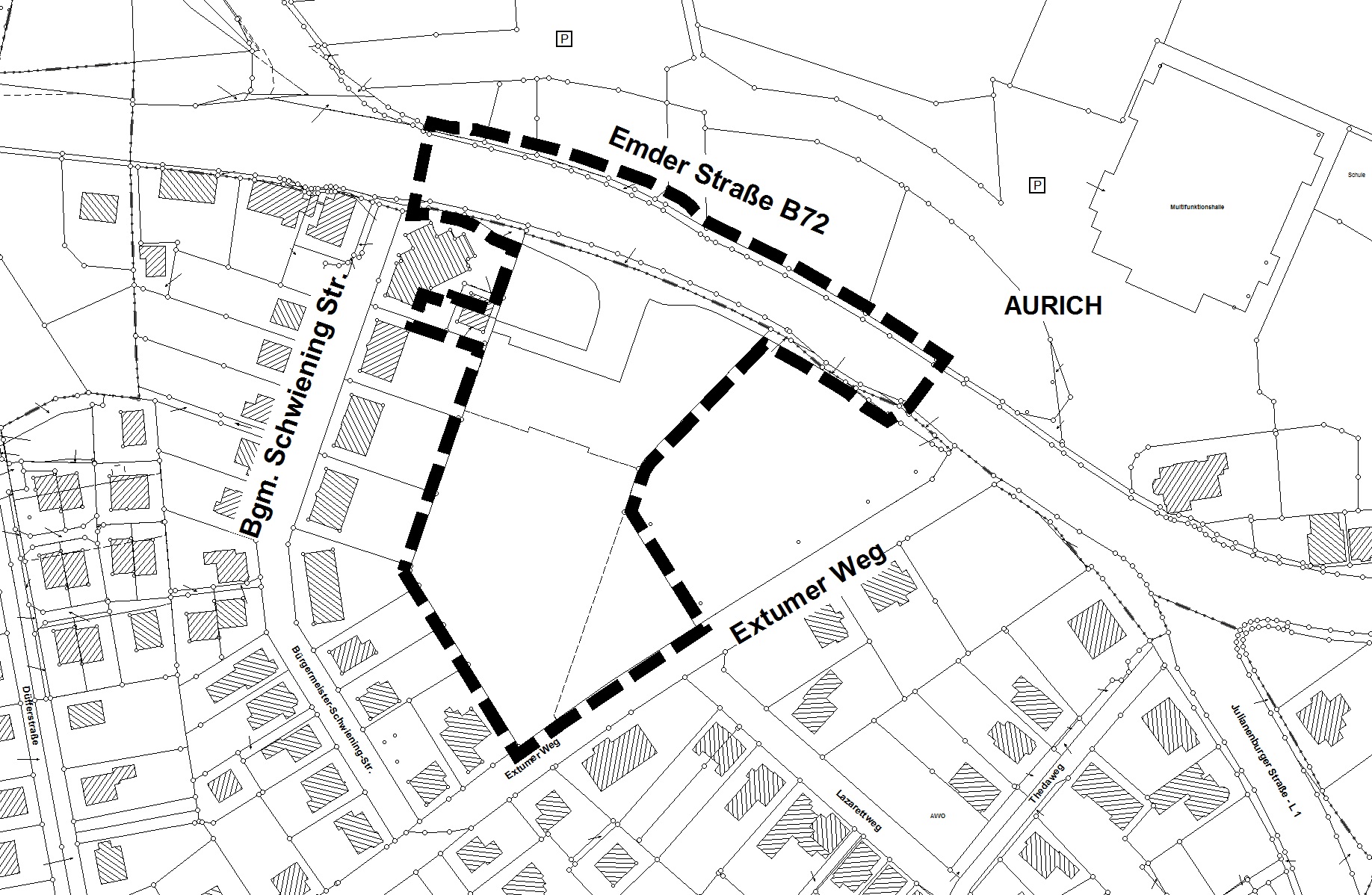 Kartenausschnitt Geltungsbereich Bebauungsplan Nr. 360