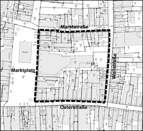 Kartenausschnitt Geltungsbereich Bebauungsplan Nr. 135/1