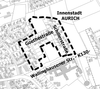 Kartenausschnitt Geltungsbereich Bebauungsplan Nr. 24/3