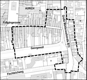 Kartenausschnitt Geltungsbereich Bebauungsplan Nr. 298