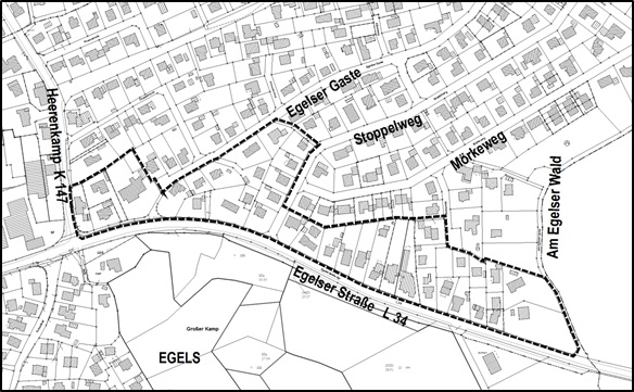 Kartenausschnitt 4. Änderung des Bebauungsplanes Egels Nr. 2 A EG 2A