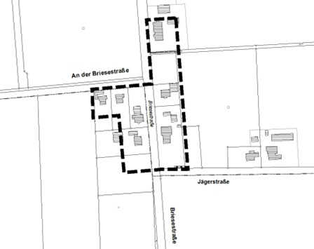 Kartenausschnitt Geltungsbereich der Satzung Nr. 58