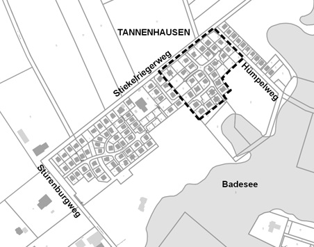 Kartenausschnitt Geltungsbereich Bebauungsplan Nr. 68, 9. Änderung 