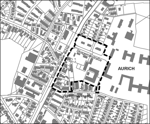 Kartenausschnitt Geltungsbereich Bebauungsplan Nr. 297