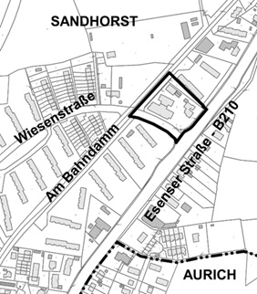 Kartenausschnitt Geltungsbereich Bebauungsplan Nr. 382