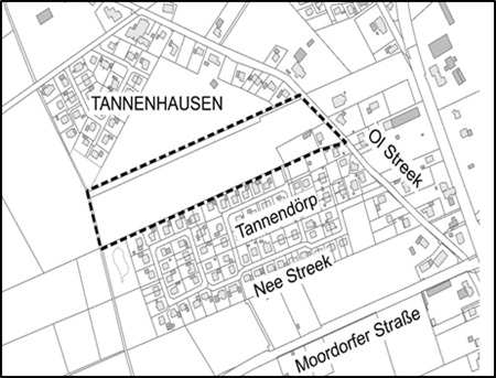 Kartenausschnitt Geltungsbereich Bebauungsplan Nr. 385