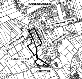 Kartenausschnitt Geltungsbereich der 29. Änderung Flächennutzungsplanänderung 