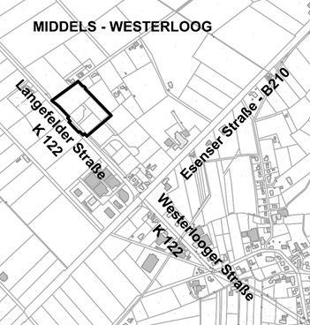 Kartenausschnitt Geltungsbereich Bebauungsplan Nr. 380 Gewerbegebiet Middels III