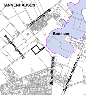 Kartenausschnitt Geltungsbereich Bebauungsplan Nr. 68 13. Änderung